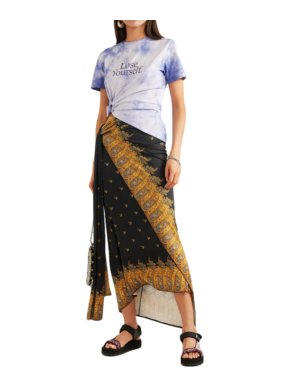 Paco Rabanne Printed stretch-jersey wrap skirt