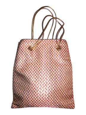 Prada Geometric Brocade Leather Tote Bag