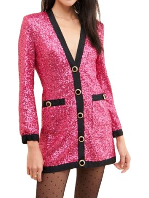 Ronny Kobo Avril Pink Sequin Blazer Dress