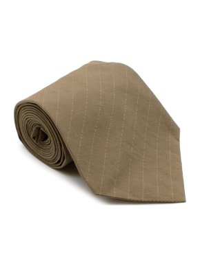 Jil Sander Taupe Pinstripe Cotton Tie