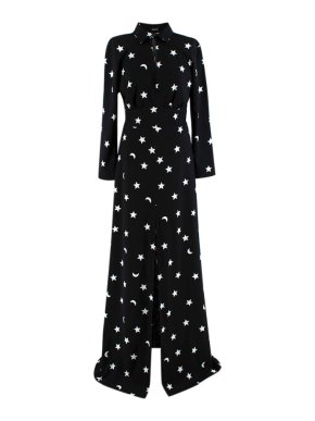 Pfeiffer Black & White Star & Moon Pattern Dress