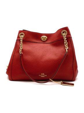 Coach New Season Red Turnlock Edie Shoulder Bag