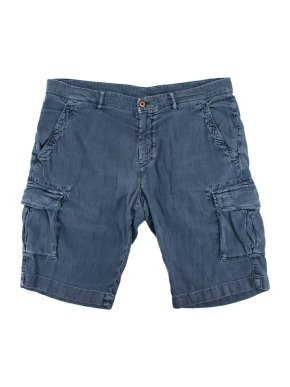 Loro Piana Blue Cotton & Linen blend Cargo Shorts