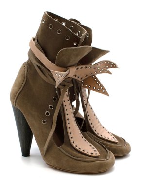 Isabel Marant Milla Cutout Suede Leather Ankle Boots