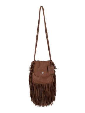 Ralph Lauren Brown Leather Crossbody Tassel Bag