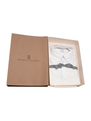 Brunello Cucinelli White Cotton Long Sleeve Shirt