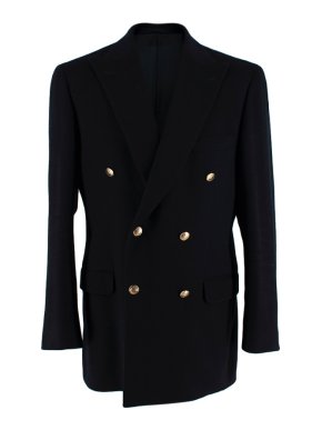 Aquascutum Black Double Breasted Cashmere Overcoat