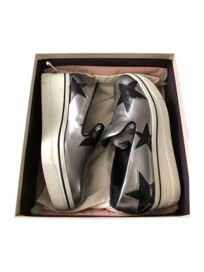 Stella McCartney Silver/Black Star Binx Slip-On Sneakers
