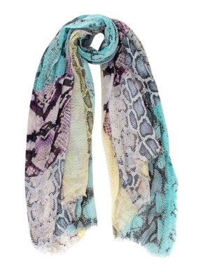 Roberto Cavalli Multicolored Snakeskin Print Cotton Scarf