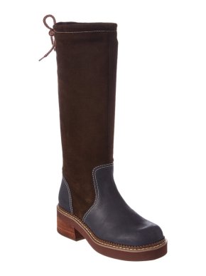 See by Chloe Suede & Leather Drawstring Knee Boots
