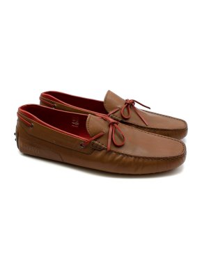 Tod's Ferrari Red & Brown Driving Shoes
