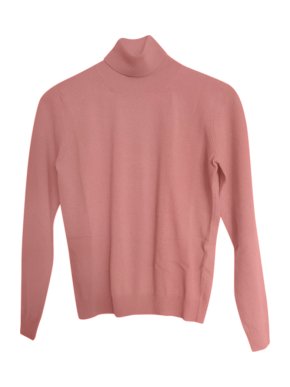 Max Mara Pink Wool & Cashmere Roll Neck Jumper