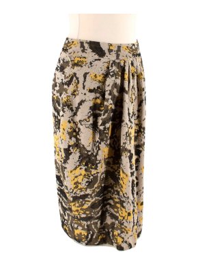 M Missoni Green & Yellow Pixelized Camo Knit Skirt