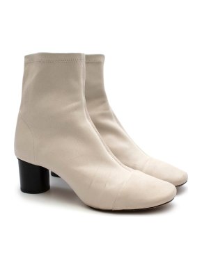 Isabel Marant Ivory Leather Heeled Ankle Boots