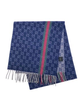 Gucci Blue Reversible Cashmere Scarf