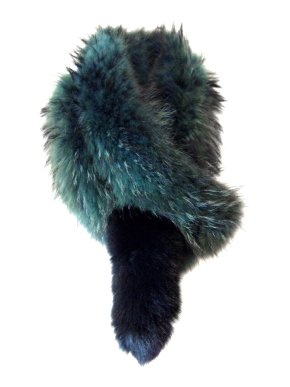 Charlotte Simone Green Raccoon Fur Popsicle Scarf