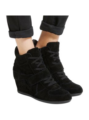 Ash Black Bowie wedge high top trainers