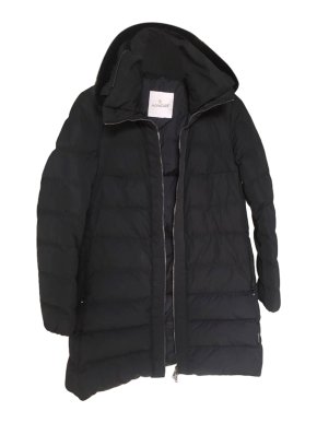 Moncler Black Down Coat with Mink Fur Collar