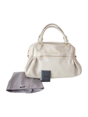 Miu Miu Grey Leather Shoulder Bag