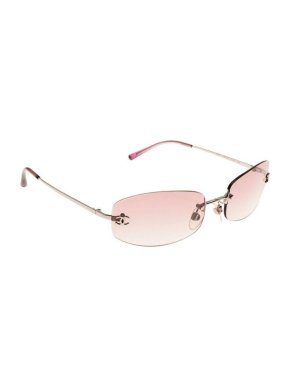 Chanel Pink Tinted CC Logo Rimless Sunglasses
