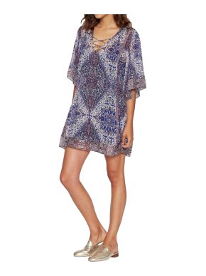 Joie Purple Silk Printed Kaftan