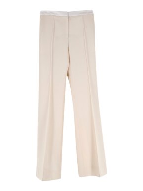 Pallas Beige Wool Flared Trousers