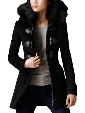 Burberry Brit Black Wool Duffle Coat