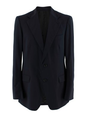 Prada Navy Wool Single Breasted Tailored Jacket