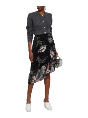 Markus Lupfer Grey Wool Cardigan with Crystal Buttons