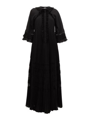 Self Portrait Black Ruffle Maxi Dress