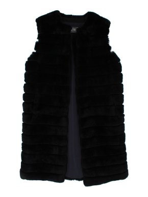 Meteo by Yves Salomon Black Long Rabbit Fur Gilet