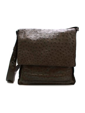 Bottega Veneta Brown Ostrich Leather Crossbody Bag