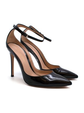 Gianvito Rossi Black Patent Strappy Sandals