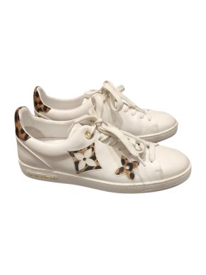 Louis Vuitton White/Leopard Stellar Low-Top Sneakers