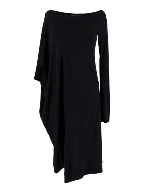 McQ Alexander McQueen Black Jersey Asymmetric Dress