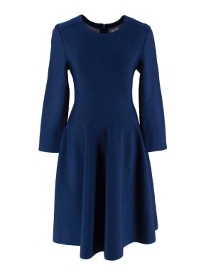 Issa Navy Blue Knit Eddington Fit And Flare Dress