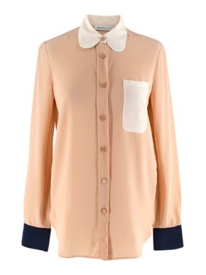 See by Chloe Nude Silk Long Sleeve Shirt