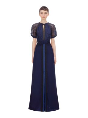 Self Portrait Geometric Lace Maxi Dress