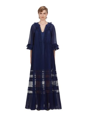 Self Portrait Indigo Ruffle Maxi Dress