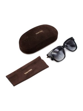 Tom Ford Black Acetate Square Frame Sunglasses