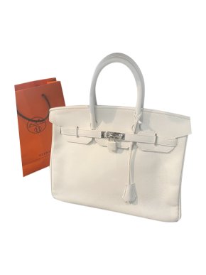 Hermes Epsom Leather White Birkin 35 PHW
