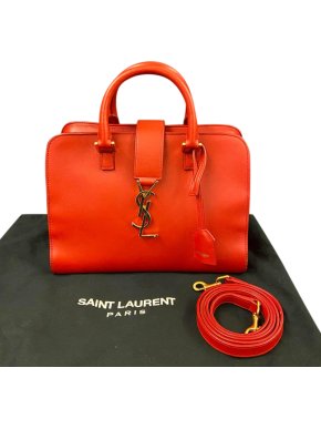 Saint Laurent Red Monogram Downtown Cabas Tote