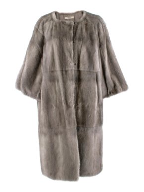 Prada Soft and lightweight grey mink Longline Coat