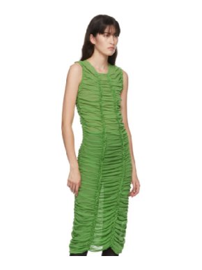 Molly Goddard Lime Green Mesh Elisa Dress
