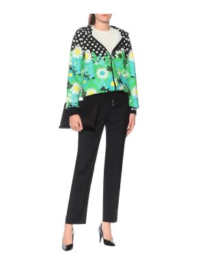 Moncler 8 Richard Quinn Black & Green Daisies Print Hoodie