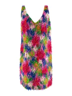 Marni Multicolor Abstract Floral Textured Sleeveless Mini Dress