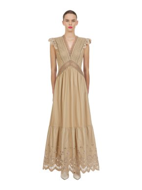 Self Portrait Cotton Broderie Sleeveless Maxi Dress