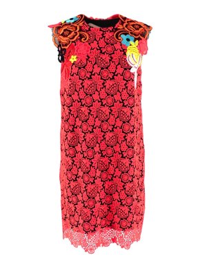 Christopher Kane Neon Lace-appliqué Mini Dress