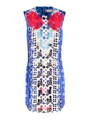 Peter Pilotto Silk Patterned Embellished Dress