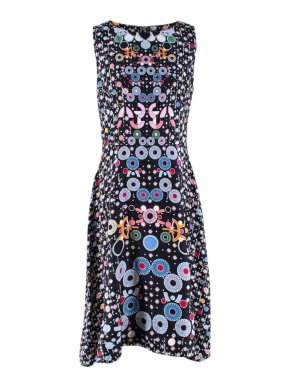 Peter Pilotto Black Floral Print Sleeveless Dress